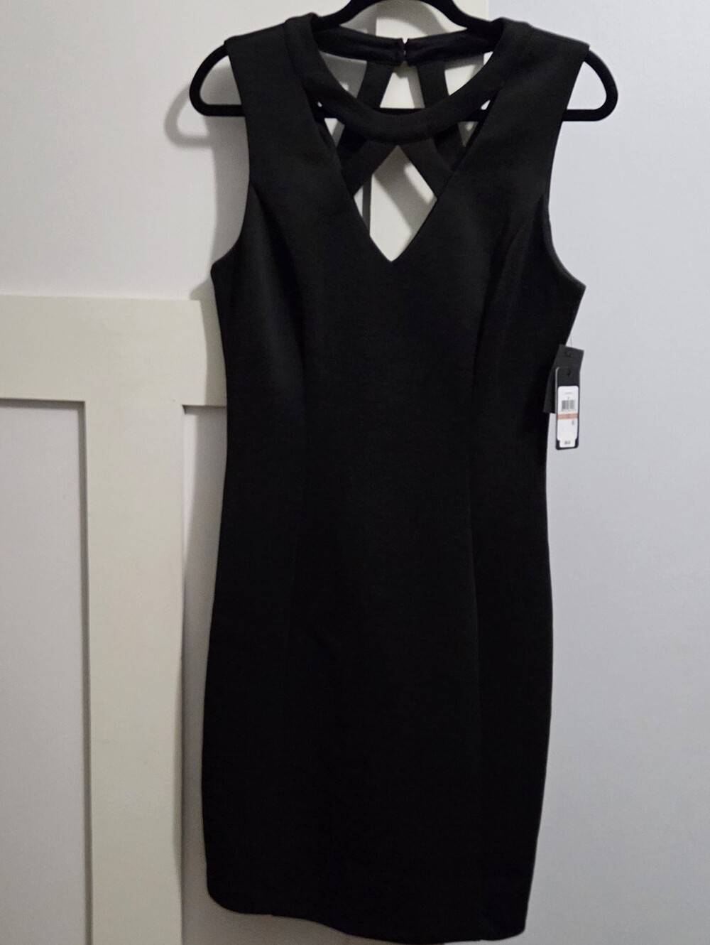 NWT Guess Black Sleeveless Dress with Crisscross Neck And Back